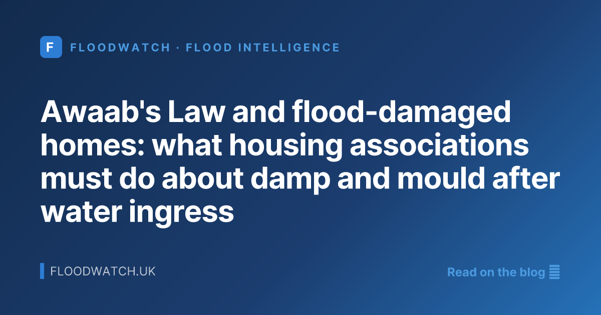 Awaab's Law and flood-damaged homes: what housing associations must do about damp and mould after water ingress