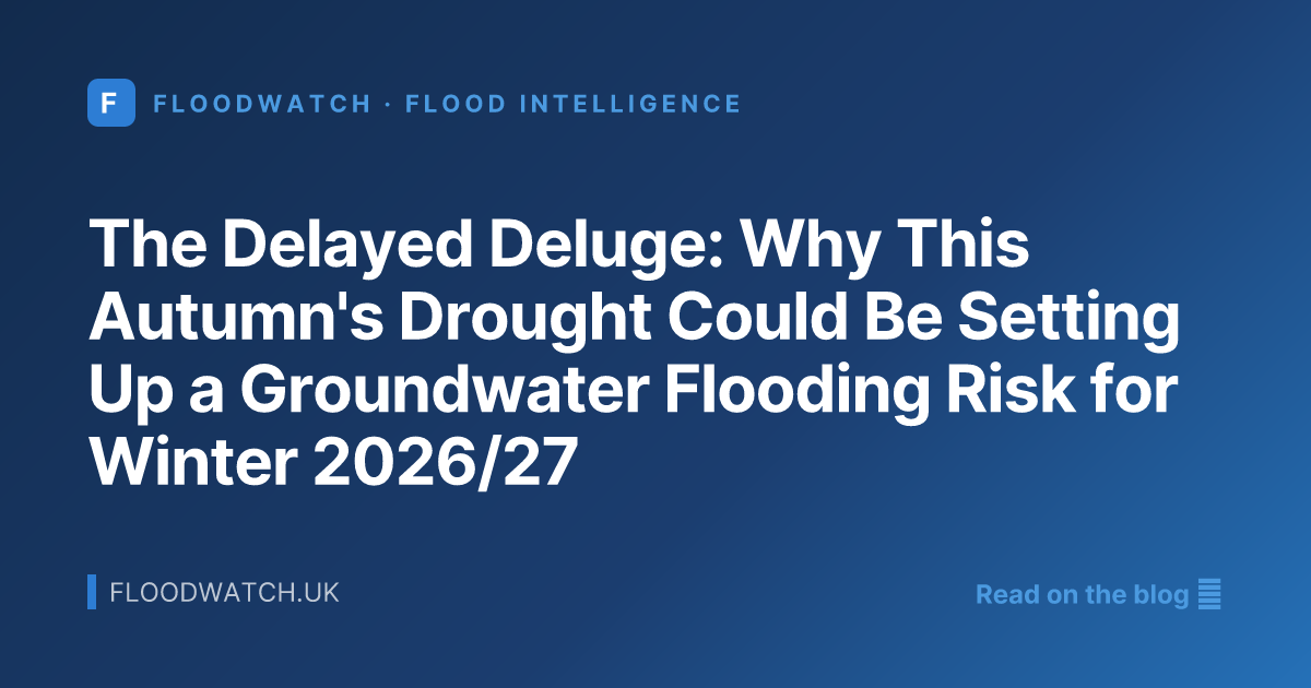 The Delayed Deluge: Why This Autumn's Drought Could Be Setting Up a Groundwater Flooding Risk for Winter 2026/27