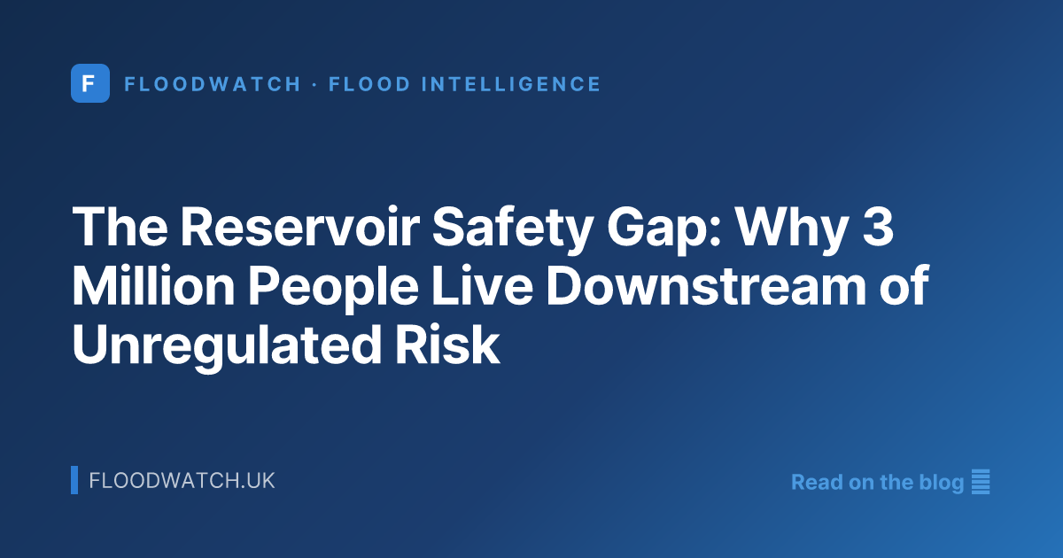 The Reservoir Safety Gap: Why 3 Million People Live Downstream of Unregulated Risk