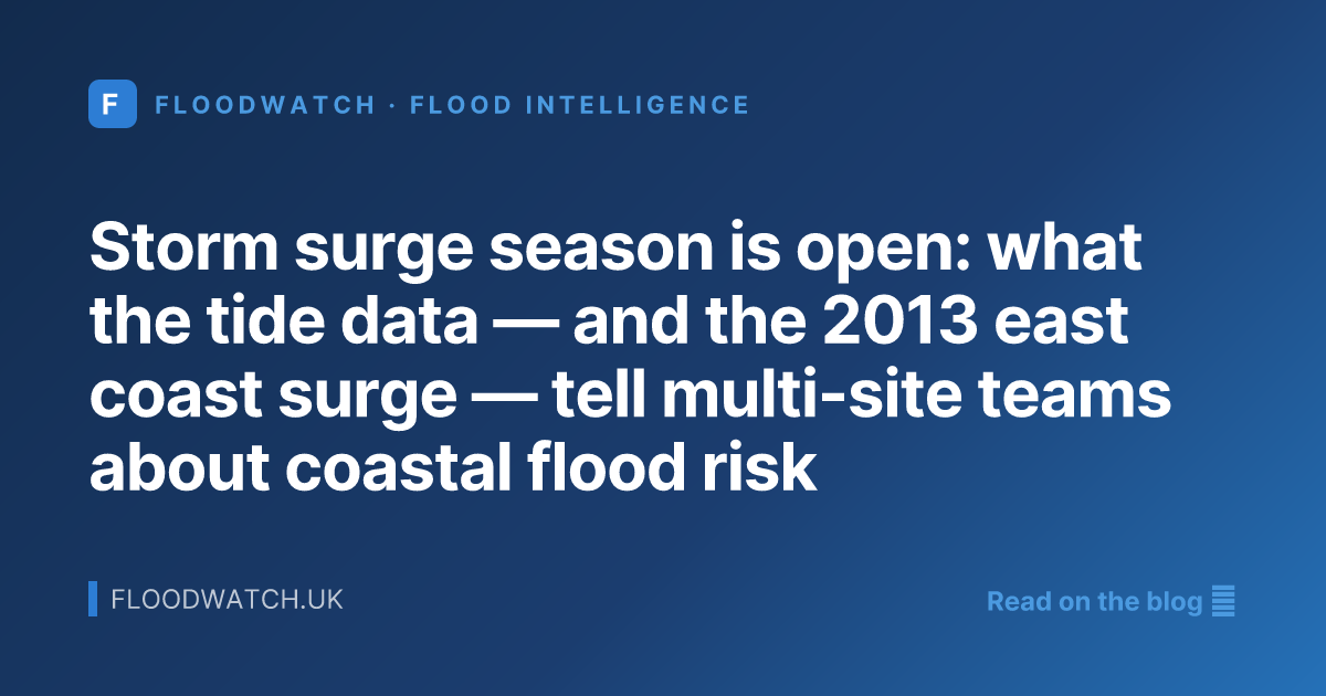 Storm surge season is open: what the tide data — and the 2013 east coast surge — tell multi-site teams about coastal flood risk